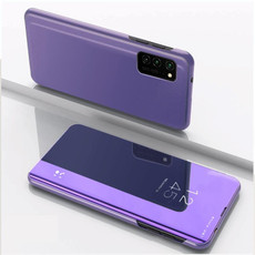 For Huawei Honor 30 Pro Plated Mirror Horizontal Flip Leather Case with Holder(Purple Blue)
