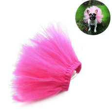 Summer Pet Dress Up Half-length Mesh Skirt, Size:L(Rose Red)