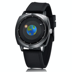 addies MY-1704 Earth Pattern Silicone Strap Watch for Men, Support Life Waterproof