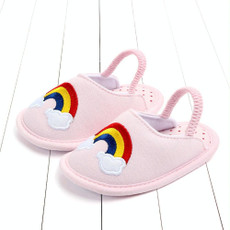Children Slippers Female Non-slip 0-1 Years Old Cotton Soft Bottom Indoor Home Floor Shoes, Size:Inner Length 11cm(Pink Rainbow)