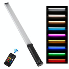 PULUZ RGB Colorful Photo LED Stick Adjustable Color Temperature Handheld LED Fill Light with Remote Control(Black)