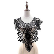 Black Lace Embroidery Hollow Fake Collar DIY Clothing Accessories, Size: About 55 x 47cm