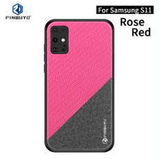 For Galaxy S20+ PINWUYO Rong Series  Shockproof PC + TPU+ Chemical Fiber Cloth Protective Cover(Red)