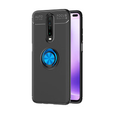 For Xiaomi Redmi K30 Metal Ring Holder 360 Degree Rotating TPU Case(Black+Blue)