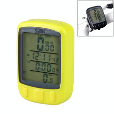 SUNDING 563A Bike Bicycle Waterproof Wired LCD Screen Luminous Mileage Speedometer Odometer, English Version(Yellow)