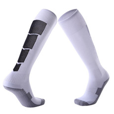 Adult Non-Slip Over-Knee Football Socks Thick Comfortable Wear-Resistant High Knee Socks(White)