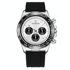 OCHSTIN 6103 Multi Function Quartz Watch Silicone Watch Band Sports Luminous Waterproof Watch(Silery)