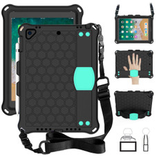 For iPad Air / Air 2 / Pro 9.7 / iPad 9.7 (2017) /  iPad 9.7 (2018) Honeycomb Design EVA + PC Four Corner Shockproof Protective Case with Straps (Mint Green)