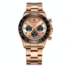 OCHSTIN Augusten 6103B Multi Function Quartz Watch Sports luminous Waterproof Watch Calendar Steel Band Men  Watch(Rose Gold)