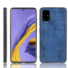 For Galaxy S20 Shockproof Sewing Cow Pattern Skin PC + PU + TPU Case(Blue)