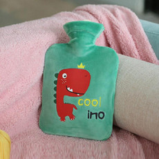 1000ml Water Injection Hot Water Bottle Creative Mini PVC Irrigation Water Heating Bag(Light Green)