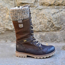 Winter Boots Women Boots Round Toe Platform Warm Females Boots Shoes, Size:37(Brown)