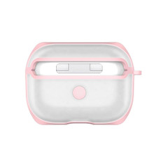APC001 For AirPods Pro PC + TPU Transparent Earphone Protective Case with Hook (Pink)