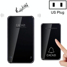 CACAZI FA8 Self-Powered Wireless Doorbell, US Plug(Black)