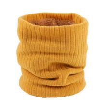 Autumn and Winter Outdoor Cycling Plus Velvet Knitted Warm Windproof Scarf(Yellow)