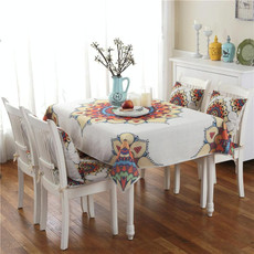 Retro Pattern Linen Table Cloth For Dinner Home Decor Dustproof Table Cover, Size:140x140cm(Kaleidoscope)