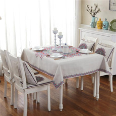 Retro Pattern Linen Table Cloth For Dinner Home Decor Dustproof Table Cover, Size:110x110cm(Peacock)