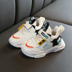 Faux Leather Fashion Comfortable Sneakers Baby Shoes Sports Shoes Autumn Winter Toddler Shoes, Shoes Size:28(Creamy White)