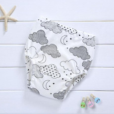 Baby Cotton Washable Four-layer Gauze Diaper, Suitable Height:110 Yards(Black White Cloudy)