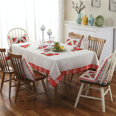Retro Pattern Linen Table Cloth For Dinner Home Decor Dustproof Table Cover, Size:110x110cm(Rose)