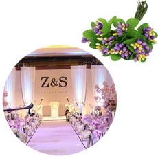 5 PCS Plastic Handmade DIY Wedding Foam Flower Head Simulation Bouquet Flower Stamen(25 - 10 Sticks)