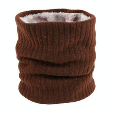 Autumn and Winter Outdoor Cycling Plus Velvet Knitted Warm Windproof Scarf(Coffee)