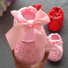 Baby Shoes Newborn Baby Girls Princess Baby Girls Shoes Bowknot Crib Non-slip Footwear Shoe, Size:11(Pink)