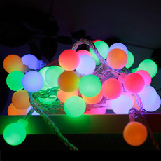 LED Waterproof Ball Light String Festival Indoor and Outdoor Decoration, Color:Colorful 30 LEDs -EU Plug