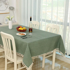 Cloth Cotton Dining Tablecloth Decoration Cloth, Size:140x180cm(Blue Dots)