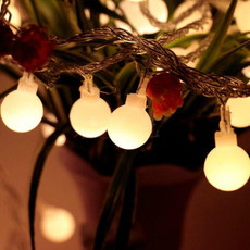 LED Waterproof Ball Light String Festival Indoor and Outdoor Decoration, Color:White 20 LEDs -Battery Power