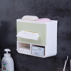 Bathroom No Punching Napkin Holder Tray(Green)