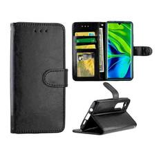 For Xiaomi Note10/CC9 Pro Crazy Horse Texture Leather Horizontal Flip Protective Case with Holder & Card Slots & Wallet & Photo Frame(Black)