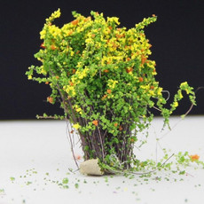 Artificial Handmade Model Material Sand Table Building Bush Flower Finished Flower(Yellow Tangerine Flowerr)