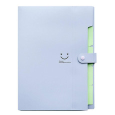 Candy-colored Smiling Face Multi-layer Portfolio Pouch Plastic Information Book File Folder(Purple)