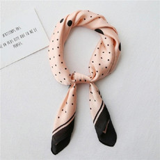 Summer Women Silk Dot Print Professional Square Scarf Small Scarf, Size:70 x 70cm(Dot Pink)