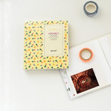 2 PCS Cartoon Cover 64 Sheets Photos Mini Insert Photo Album(Yellow Radish)