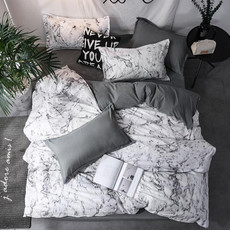 Luxury Bedding Black Marble Pattern Set Sanded Printed Quilt Cover Pillowcase, Size: 135x200cm(Colored Glass)