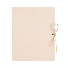 10 inch Vertical Photo Album Hand-paste Linen Album Children Growth Creative Gift Album(Beige)