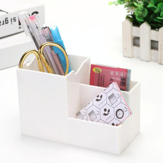 Creative Multifunctional Desktop Plastic Storage Phone Holder Pen Holder(White)
