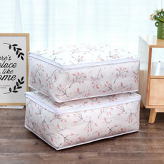 Foldable Storage Bag Clothes Blanket Quilt Transparent Printing Travel Luggage Storage Bag, Size:57x40x22cm(Leaf)
