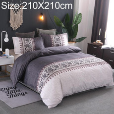 Comforter Bedding Sets Printing Duvet Cover Pillowcase, Without Bed Sheets, Size:210X210 cm-3PCS(Dark Grey)