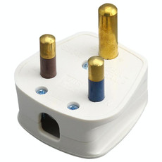 Three Pin Cylinder 15A Power Plug, UK Plug