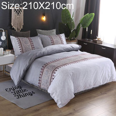 Comforter Bedding Sets Printing Duvet Cover Pillowcase, Without Bed Sheets, Size:210X210 cm-3PCS(Silver)