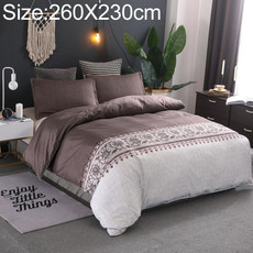 Comforter Bedding Sets Printing Duvet Cover Pillowcase, Without Bed Sheets, Size:260X230 cm-3PCS(Brown)
