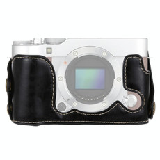1/4 inch Thread PU Leather Camera Half Case Base for FUJIFILM X-A3 / X-A10(Black)