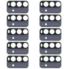 10 PCS Back Camera Lens for Xiaomi Redmi Note 9 4G M2010J19SC (Black)