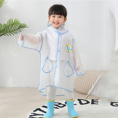 Carton Children Raincoat With Schoolbag Seat Poncho, Size: M(Blue Dinosaur)