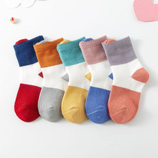 10 Pairs Spring And Summer Children Socks Combed Cotton Tube Socks M(Wide Stripes Ear)