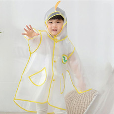 Carton Children Raincoat With Schoolbag Seat Poncho, Size: M(Yellow Dinosaur)
