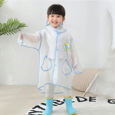 Carton Children Raincoat With Schoolbag Seat Poncho, Size: S(Blue Dinosaur)